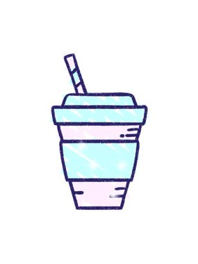 Buzlu Kahve Tebeşiri Çiziminin ışıltılı etkisi