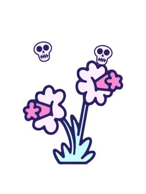 nergis çiçeği tasarımının dönen kafatası animasyonu