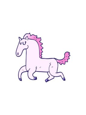 Çizgi film karalaması koşu atının radyoaktif parlak animasyonu