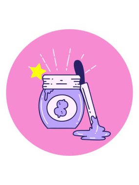 Parlayan yıldızlar dövme stili fıstık ezmesi ikonunun animasyonunu etkiler.