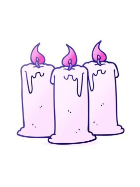 El yazması çizgi film yanan mumların hareketli animasyonunu oynat