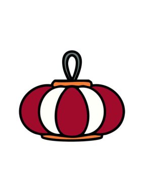 Asılan geleneksel Japon fenerinin basınçlı animasyonu