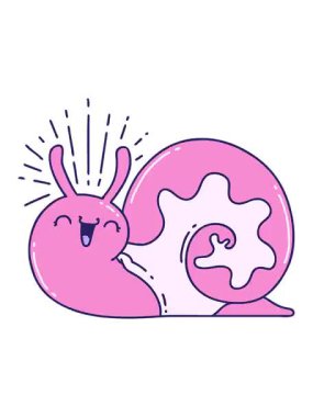 Geleneksel dövme stilinin titreyen hareketli animasyonu mutlu salyangoz