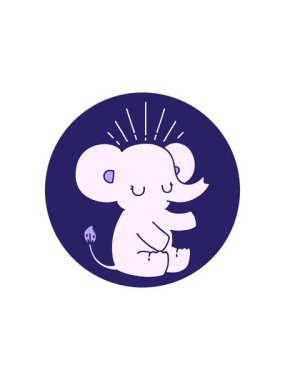 Dövme stili şirin filin canlandırma efekti