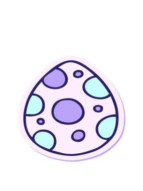 Paskalya yumurtası çizgi filminde çizilmiş garip bir el çıkartmasının hareketli animasyonu