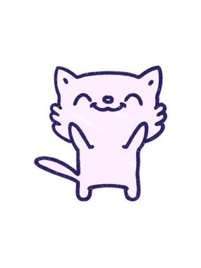 Dikkat çekici kedi tebeşiri çizim canlandırması