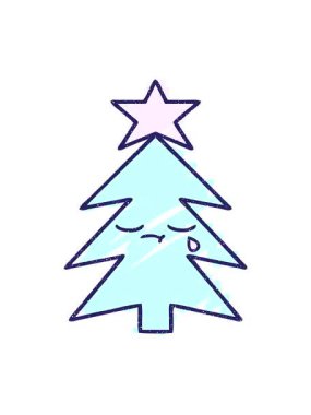 Titreyen Noel Ağacı Tebeşir eskizinin animasyonu