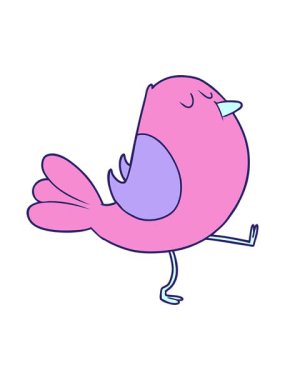 Işık efekti retro çizgi film kuşunun animasyonu