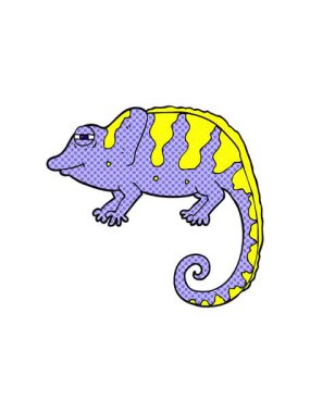 El yazması çizilmiş karikatür bukalemununun dikkat çekici animasyonu