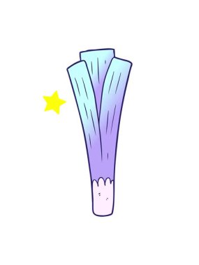 Parlayan yıldızlar karikatür organik pırasa animasyonunu etkiler.