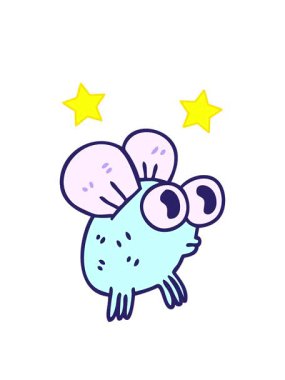 dönen yıldızlar garip çizgi film sineğinin animasyonu