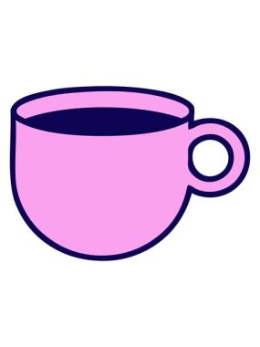 Neon ışıklı kahve fincanının animasyonu