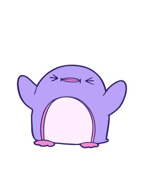 karikatür penguen tasarımının hareketli animasyonu