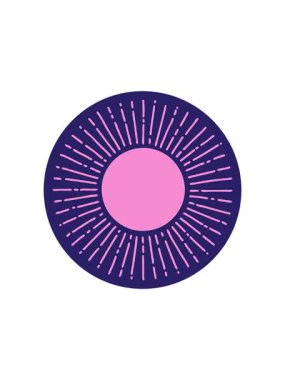 Güneşin ikonik dövme tarzının radyoaktif parlayan animasyonu