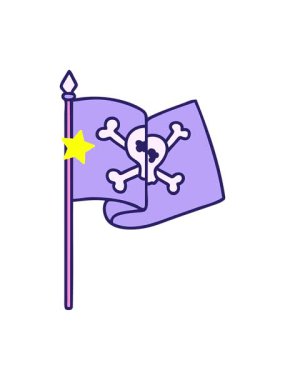 Parlayan yıldızlar, korsan bayrağının ikonik dövme imajının canlandırılmasını etkiler.