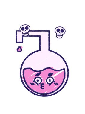 Bilim Deneyi Tebeşir Çiziminin kafatası animasyonu