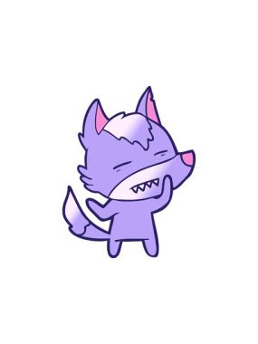 Dikkat çekici diş gösteren bir kurdun animasyonu.