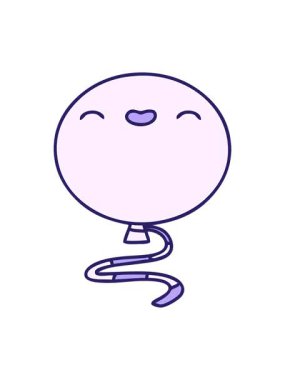 Mutlu yüzen bir balonun karikatürünün canlandırma efekti