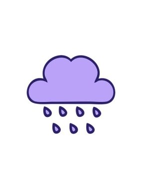 Fırtına yağmuru bulutunun sevimli çizgi filminin hareketli animasyonu