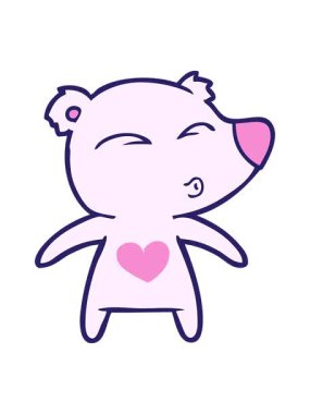 Karikatür ıslık çalan ayının basınçlı animasyonu