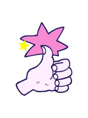 Parıldayan yıldızlar, el çizimi karikatür stili çizgi film sembolünün canlandırmasını etkiler.