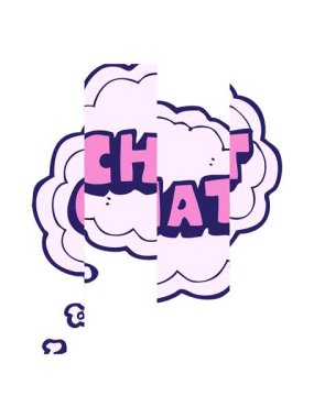 Serbest ve çizilmiş düşünce kabarcığı çizgi film sohbet sembolünün bölünmüş hareket animasyonu