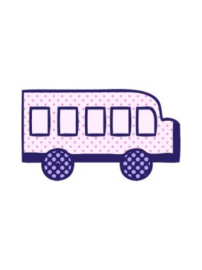 Bir okul otobüsünün çizgi romanının animasyonunu salla ve duraklat