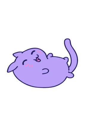 Mutlu şirin bir kedinin gülüşünün hareketli animasyonu.