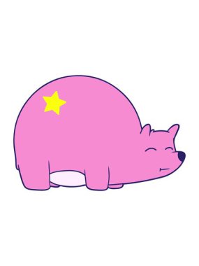 Parlayan yıldızlar çizgi film ayı çiziminin animasyonunu etkiler.