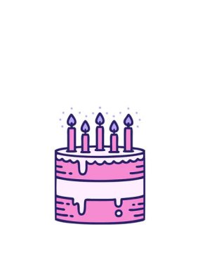 Doğum günü pastasının çizgi filminin zıplama hareketi animasyonu