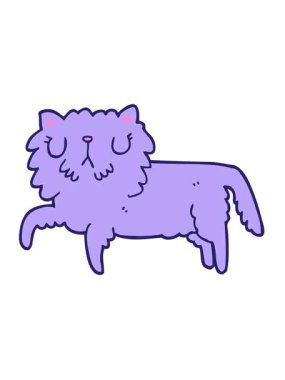 Çizgi film kedisinin eğlenceli bir illüstrasyonunun titreşimli hareketi