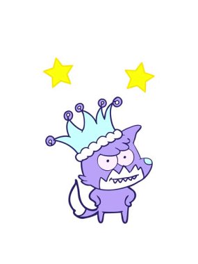 dönen yıldızlar çizgi film animasyonu komik şapkalı sırıtan tilki