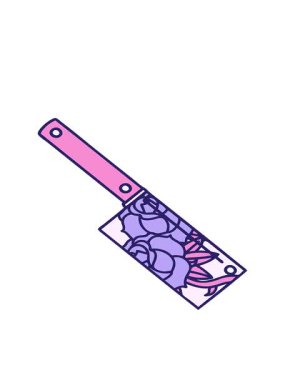 Satır ve çiçek çizgi filminin ikonik dövme tarzının hareketli animasyonu