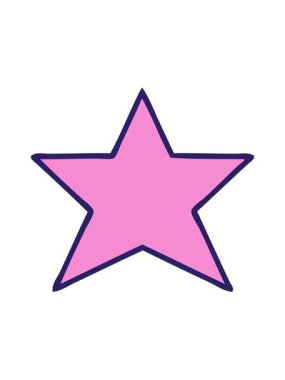 Pikselleştirme efekti bir altın yıldızın sevimli çizgi filminin animasyonu