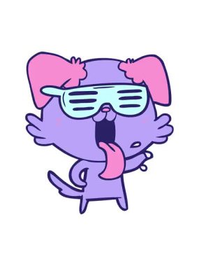 Çizgi film nefes nefese dans eden köpeğin animasyonunu renklendir