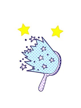 dönen yıldızların çizgi film animasyonu sihirli ayna