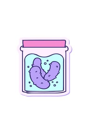 karikatür karalama kavanozunun hareketli animasyonu turşu turşusu.