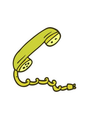 Çizgi film karikatür telefon ahizesinin renk animasyonu değişiyor