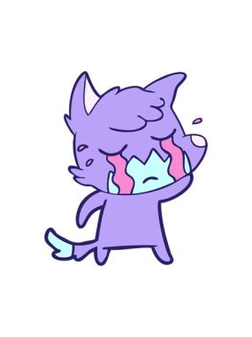 Üzgün tilki çizgi film karakterinin animasyonunu salla ve durdur