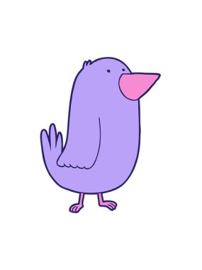 Sevimli neon renkli kuşun hareketli çizgi filmini oynat