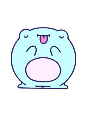 Sevimli kurbağa çizgi filminin titreşimli hareket animasyonu