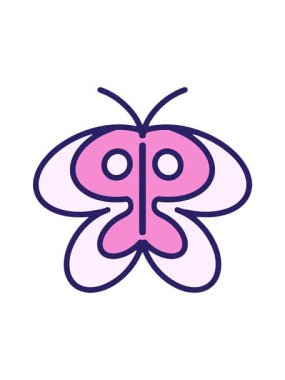 Basit bir kelebek çiziminin hareketli animasyonu