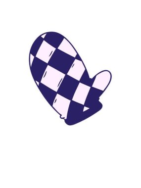 Bir fırın eldiveni karikatürü çizilmiş el animasyonunun yükselişi ve yüzüşü