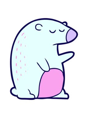 neon ışık efektleri çizgi film ayısının animasyonu