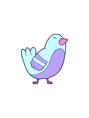 Çizgi film neon rengi kuşun satış animasyonu