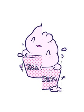 Tatlı karikatür dondurmasının bölünmüş hareket animasyonu