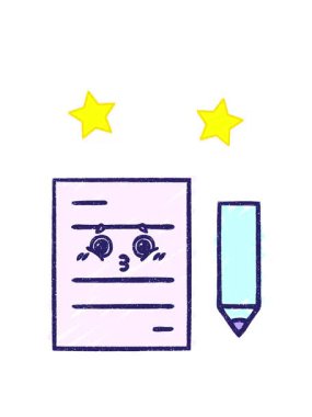 dönen yıldız animasyonu Kağıt Tebeşir Çizim tasarımı