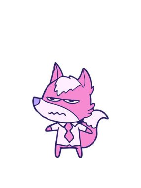 Sinirli kurdun hareketli çizgi filmi.