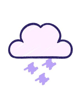 Bir Bulut Tebeşiri çiziminin ışık efekti animasyonu