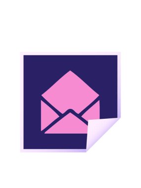 Kırpılan radyal çizgiler kare soyulmuş kağıt bir zarfın çıkartma karikatürü.